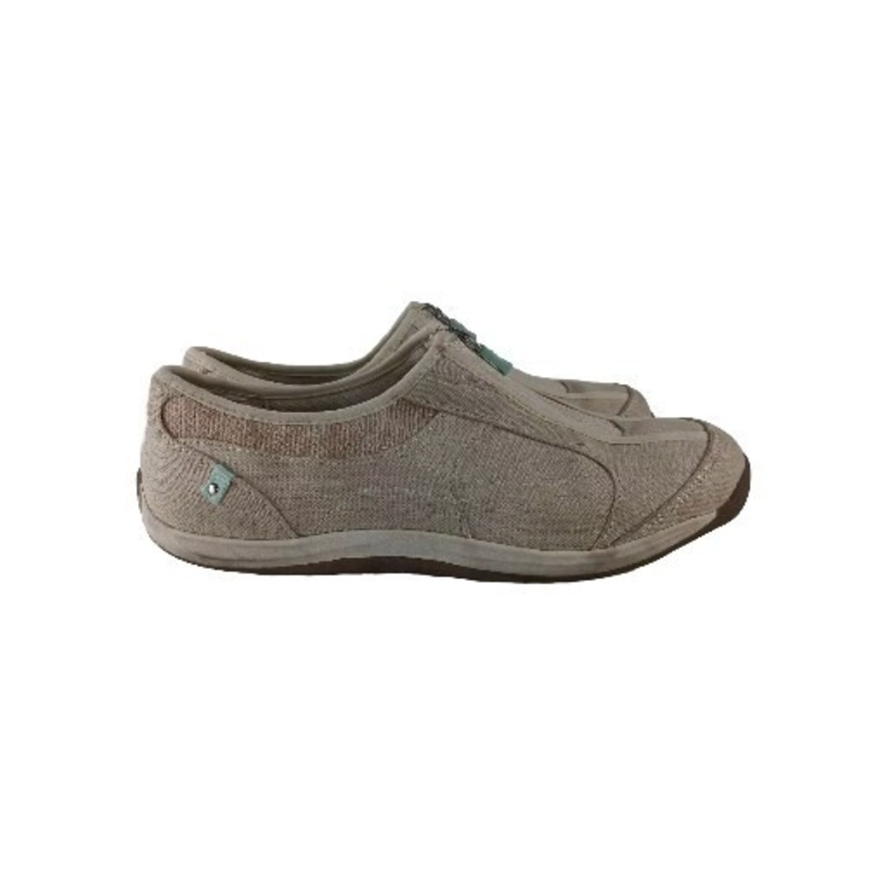 Dr Scholl's Memory Foam Cool Fit Tan Blue Zipper Up Casual Shoe Women's Sz 8M